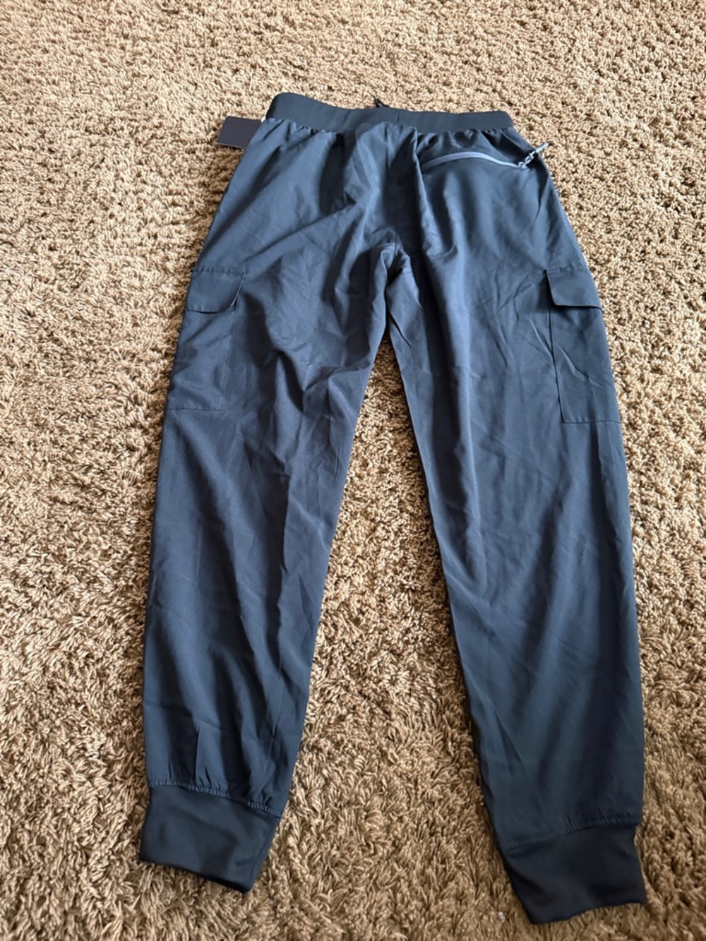 Women's black Cargo Joggers with Drawstring Waist - Picture 2 of 4
